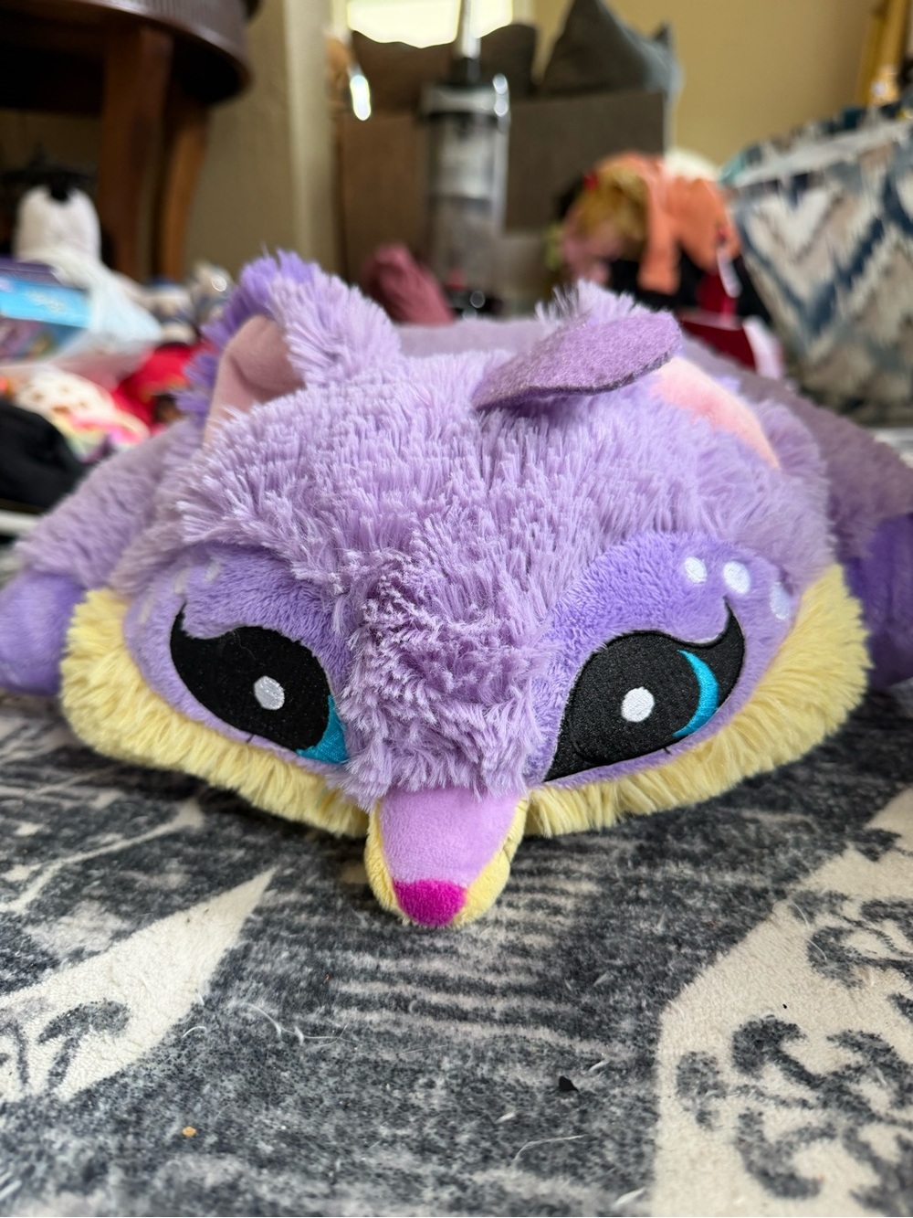 (RARE) Discontinued 2017 Animal Jam Classic Purple Kit Fox Pillow Pet